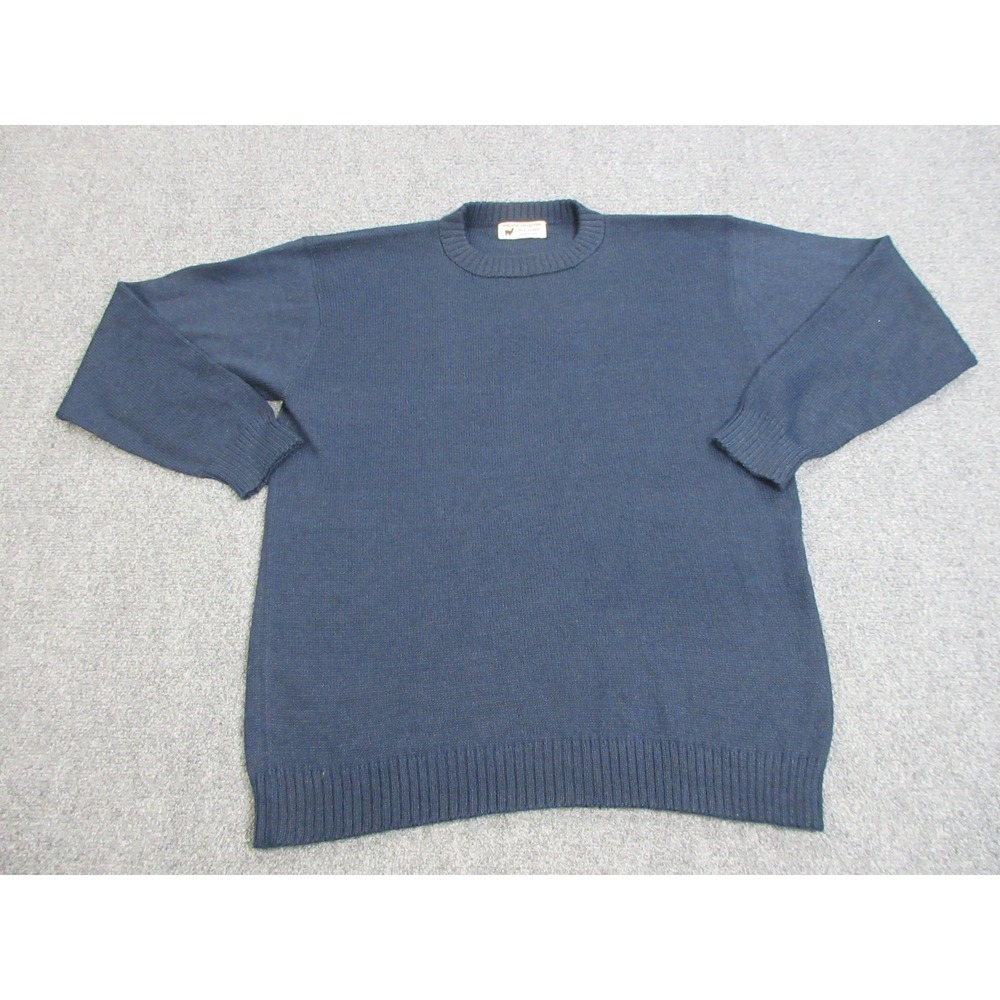 Peruvian Collection Sweater Mens XL Blue Crewneck 100% Alpaca Knit Pullover Peru